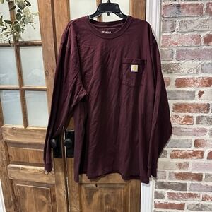 Carhartt Men's Long Sleeve T-Shirt Crew Neck Workwear Loose Fit 2XLT